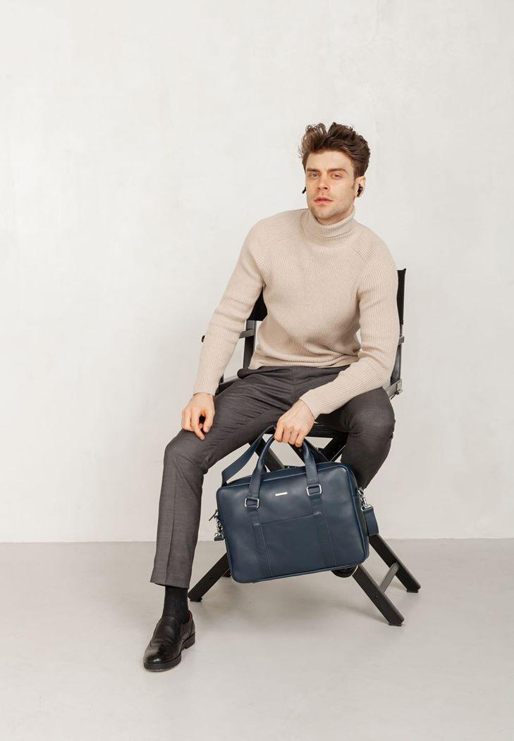 Сумка кожаная для ноутбука и для документов Темно-синий (A-026688) - фото 5 Сумка кожаная для ноутбука и для документов Темно-синий (A-026688) - фото 5