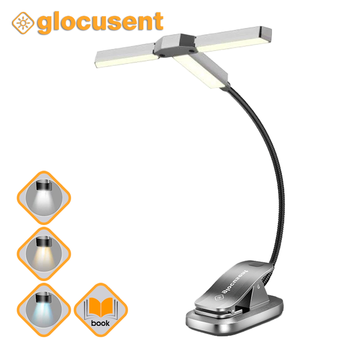 Лампа для читання GLOCUSENT GL023 міні-потрійна Gray (2644993472) - фото 2