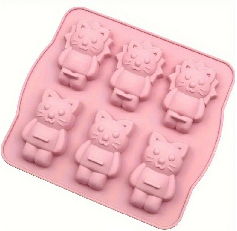 Форма силиконовая котик и лев Розовый (SAM-6589)