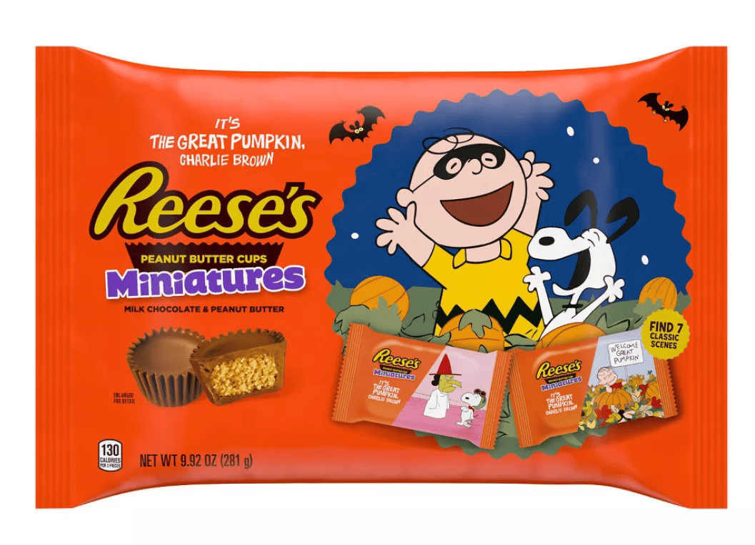 Конфеты шоколадные Reese's Peanut Butter Milk Chocolate Snoopy and Friends Halloween Candy Miniatures 281 г (2784487500)
