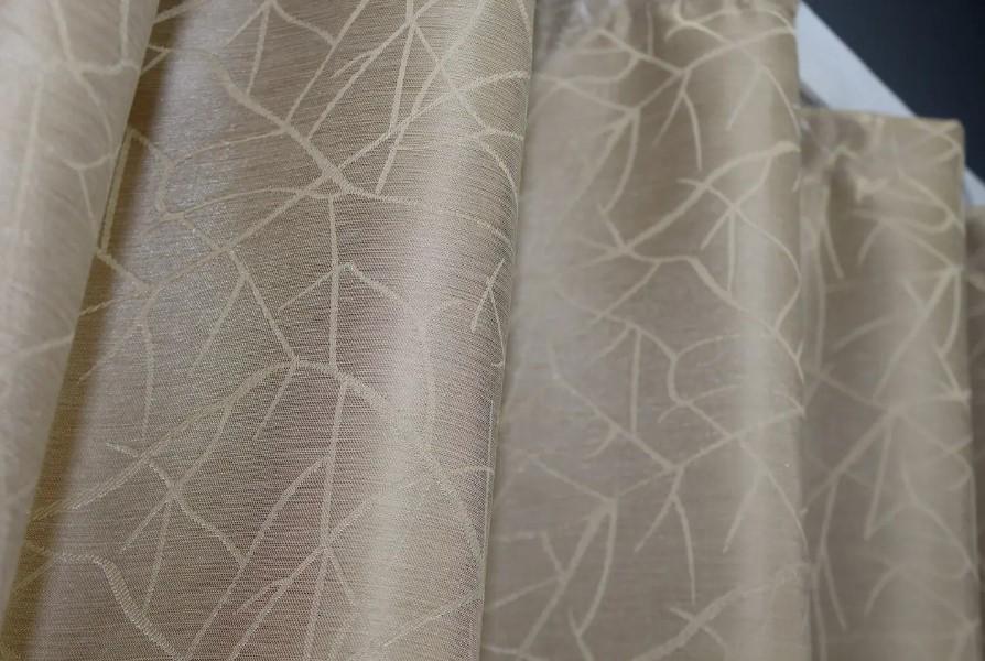 Комплект коротких штор 1,3х1,7 м 2 шт. Бежевий/Коричневий (033дк) - фото 5