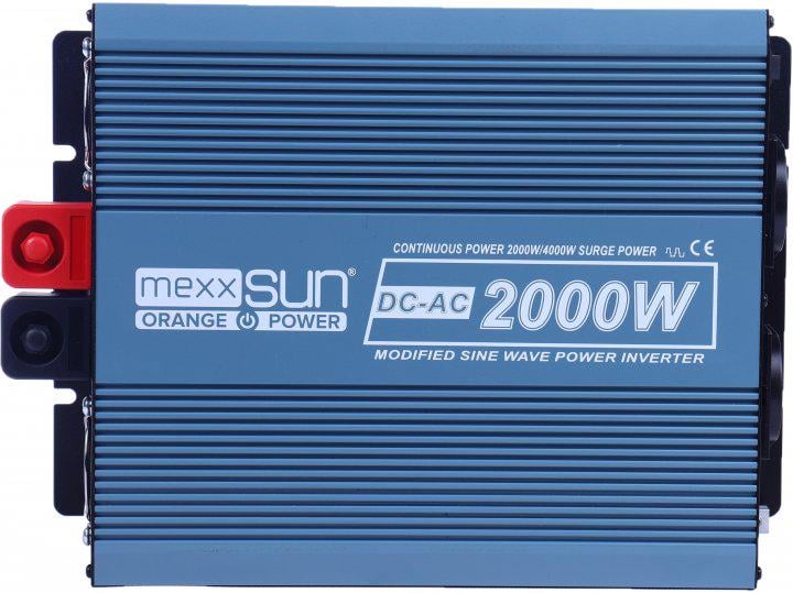 Инвертор напряжения Mexxsun MXS-2000 12V/220V 2000W с модифицированной синусоидой 2 Shuko клеммные провода Q4 (DR010645) - фото 2