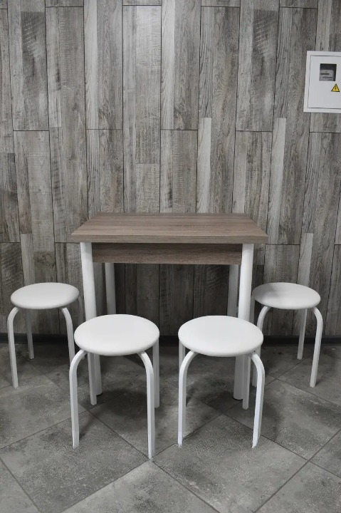 Кухонний комплект Оскар Стандарт стіл розкладний/табурети 4 шт. 60х80х75 см Білий (28375233)