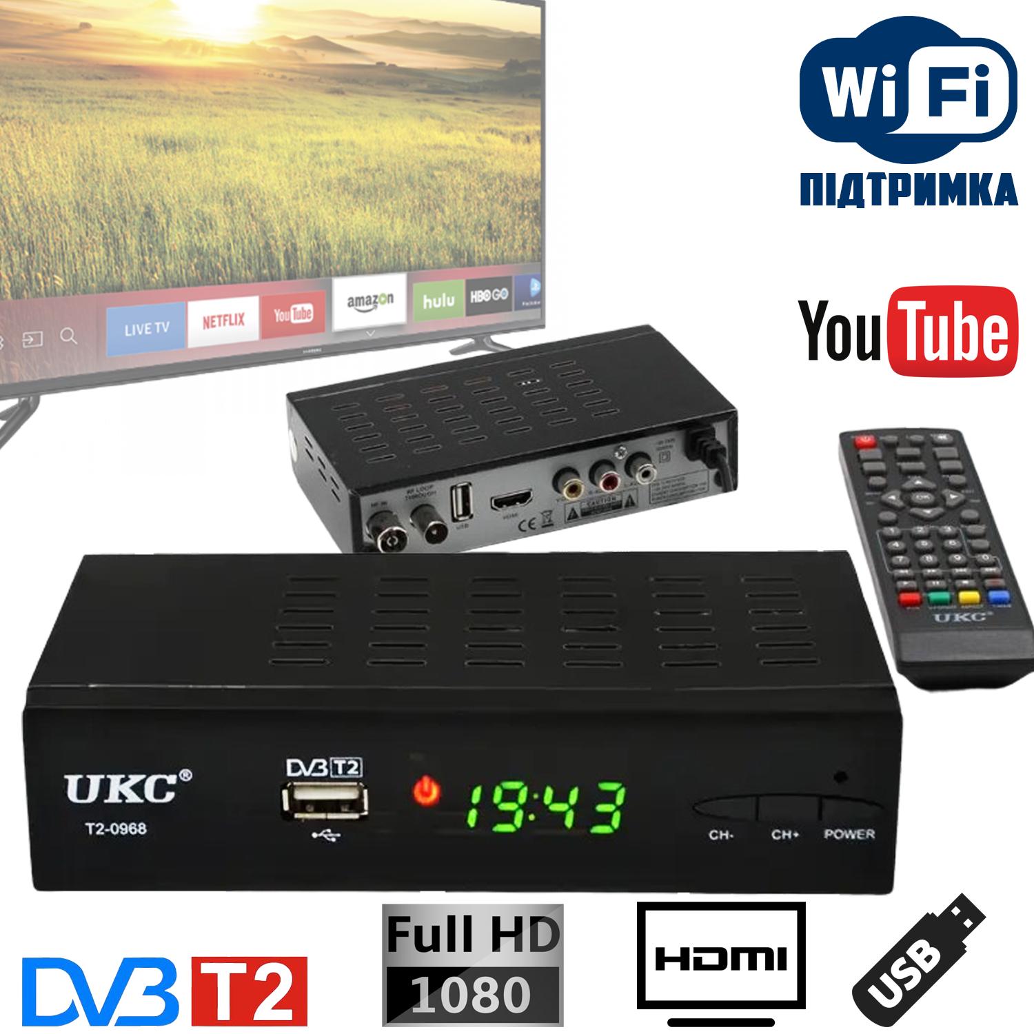 Тюнер UKC T2-0968METAL DVB T2 с поддержкой Wi-Fi адаптера 2хUSB (44f4dad3) - фото 5