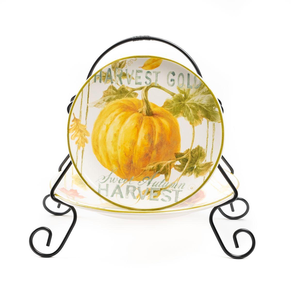 Фруктовница двухъярусная Certified International из керамики Осенний урожай 23/18 см (37252) - фото 4