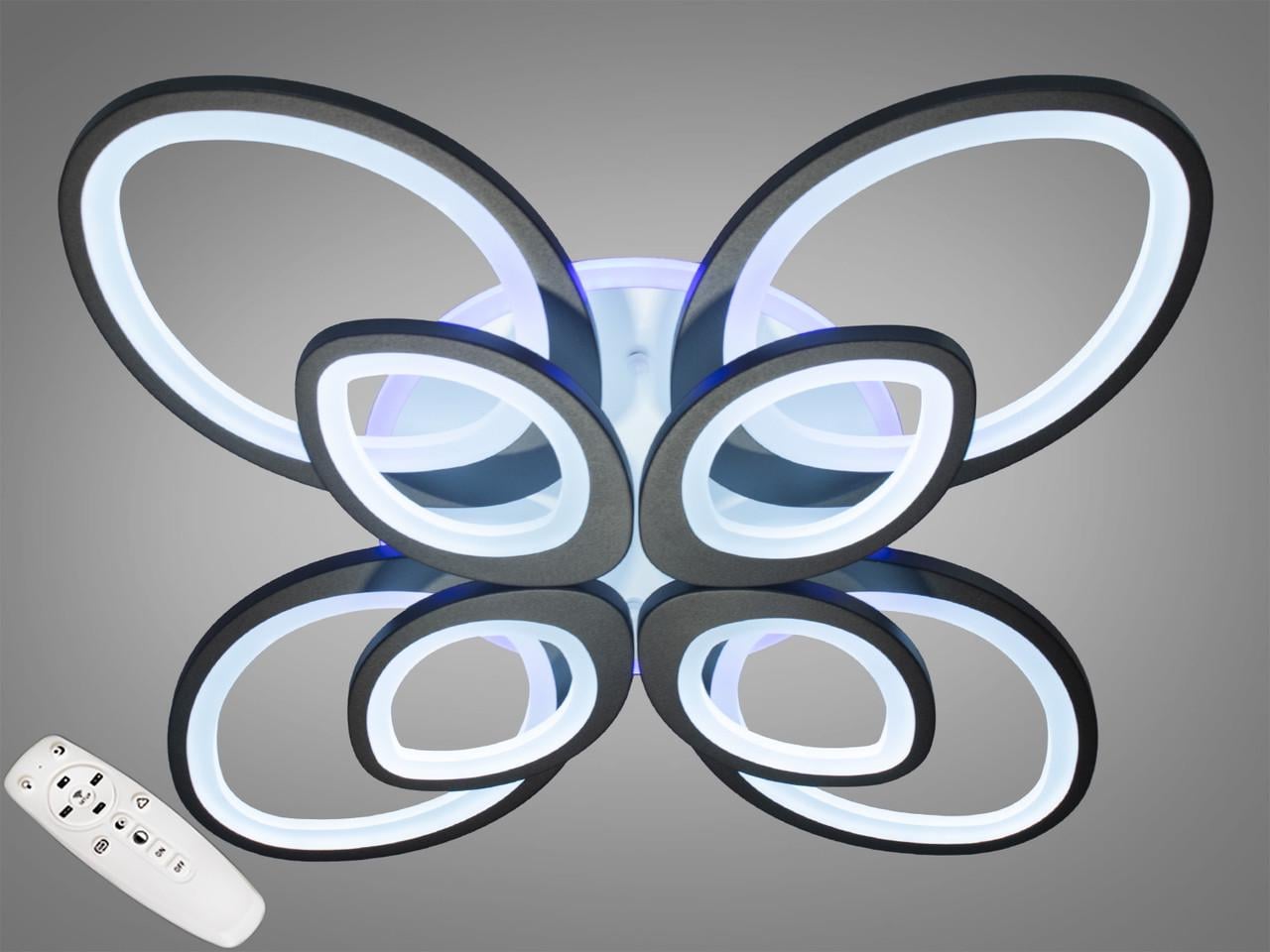 Люстра потолочная с димером LED 8059/4+4WH 3col dim (2437593307)