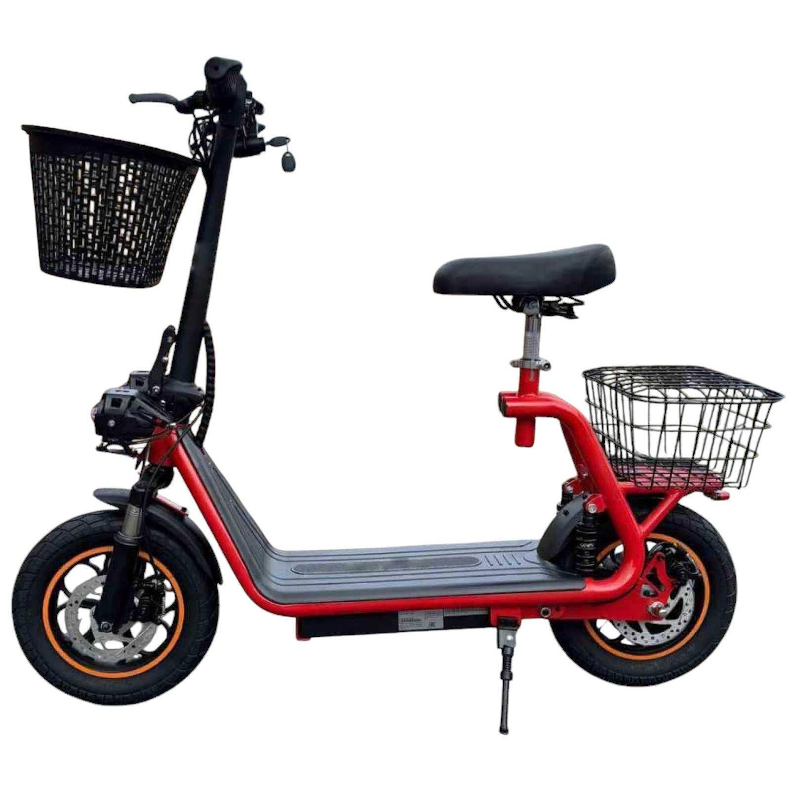 Электросамокат с сиденьем 14" E-Scooter Zen U12 PRO 800 W 15 Ah Красный