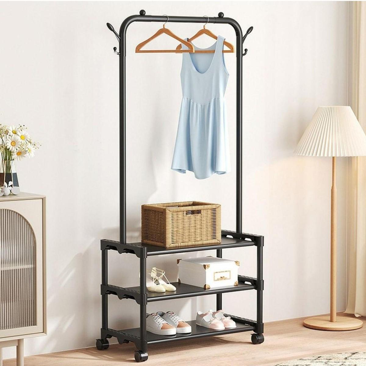 Вешалка-стойка для одежды и обуви Multifunctional Shoe&Hat Rack 56х34,5х162 см (R93316) - фото 3 Вешалка-стойка для одежды и обуви Multifunctional Shoe&Hat Rack 56х34,5х162 см (R93316) - фото 3