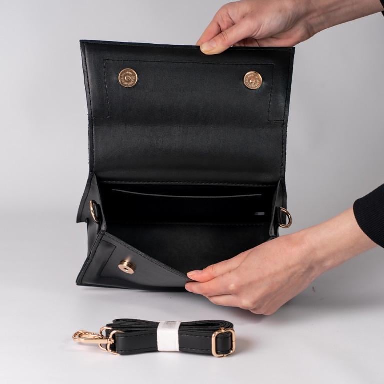 Сумка женская кросс-боди из гладкой экокожи XENIA № 17-24 Черный - фото 3 Сумка женская кросс-боди из гладкой экокожи XENIA № 17-24 Черный - фото 3