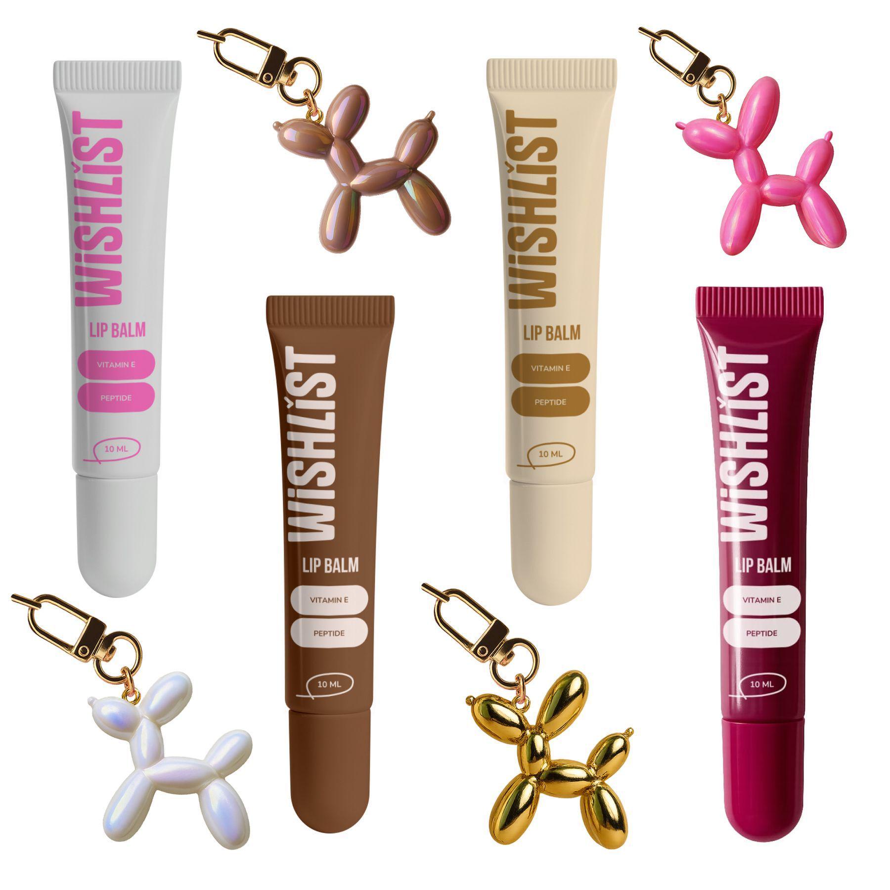 Набір бальзамів-блисків для губ з іграшками-брелоками 4 шт. (WK-13-734)