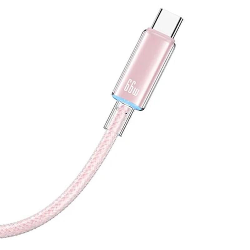 Дата кабель USAMS US-SJ658 USB to Type-C 6A Cloud Series 1,2 м Pink (00000070759_4) - фото 2