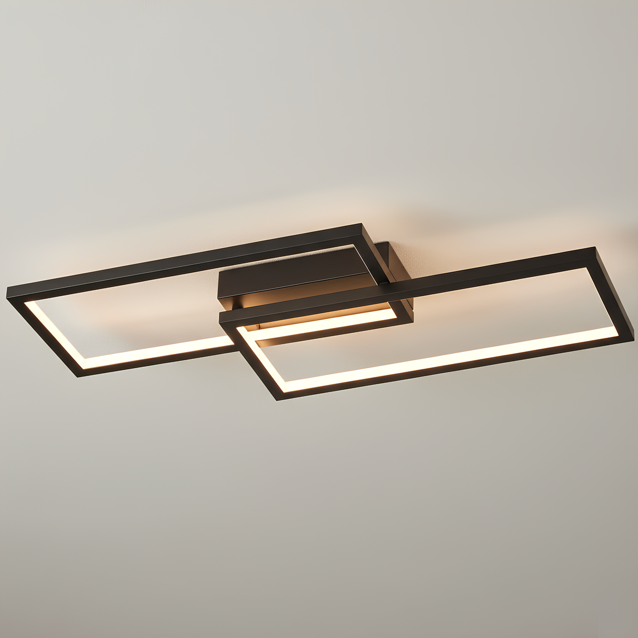 Люстра светодиодная Valeso 80W с прямоугольными рассеивателями 3000-6500K с пультом Черный (G 2931/1)