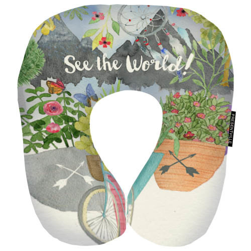 Подушка рогалик дорожная See the world 32х30 см (DOP_16J044)
