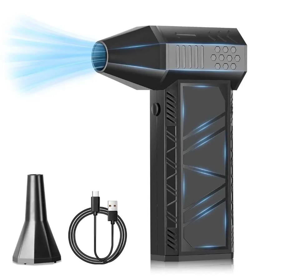 Повітродувка-турбофен акумуляторна LY-752, чорна, для очищення меблів, техніки, авто, пилу