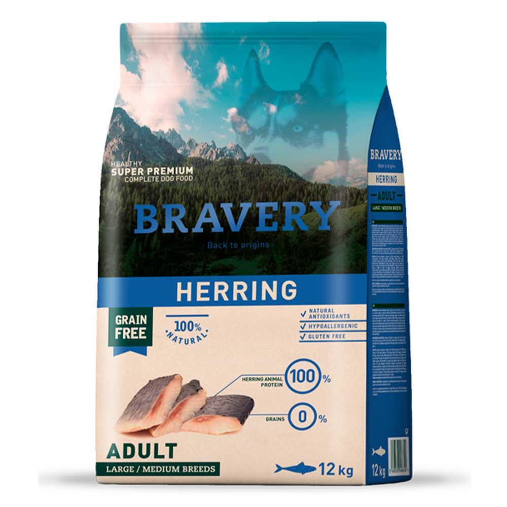 Корм для собак средних и больших пород с сельдью Bravery Dog Herring Large/Medium 12 кг