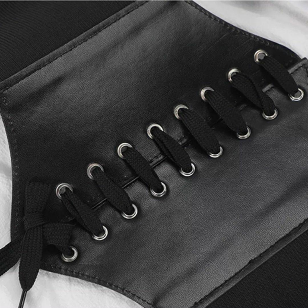 Широкий корсет на шнурівці One size Black (5627373) - фото 3