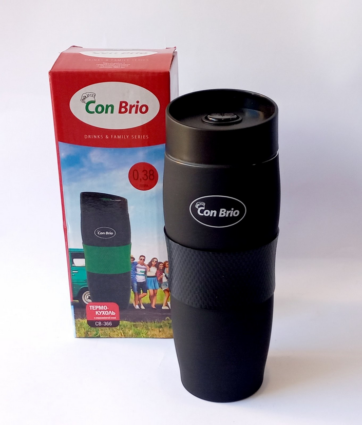 Термокружка 380 мл Con Brio CB-366 Черный - фото 2 Термокружка 380 мл Con Brio CB-366 Черный - фото 2