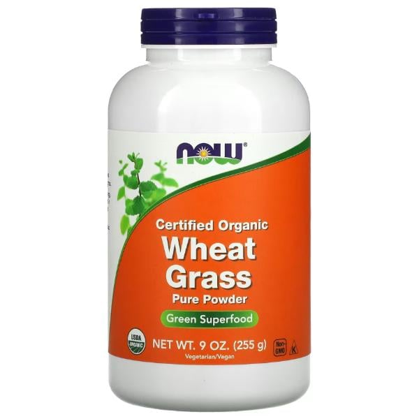 Клетчатка NOW Foods Certified Organic Wheat Grass Pure Powder 255 г 24 порции (000025241)