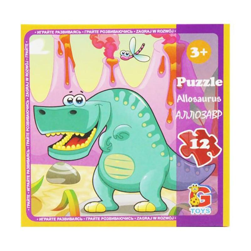 Пазлы детские картонные G-Toys Динозавры 12 эл. (IP-177-P-1005)