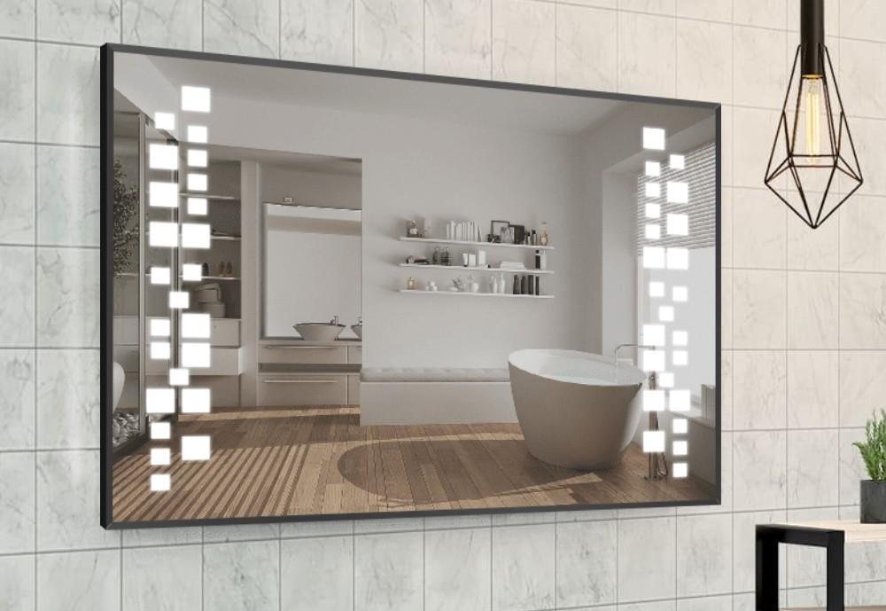 Зеркало в алюминиевой раме Smart Mirror Alessandria-R c led подсветкой сенсорное 80x90 см прямоугольное - фото 1