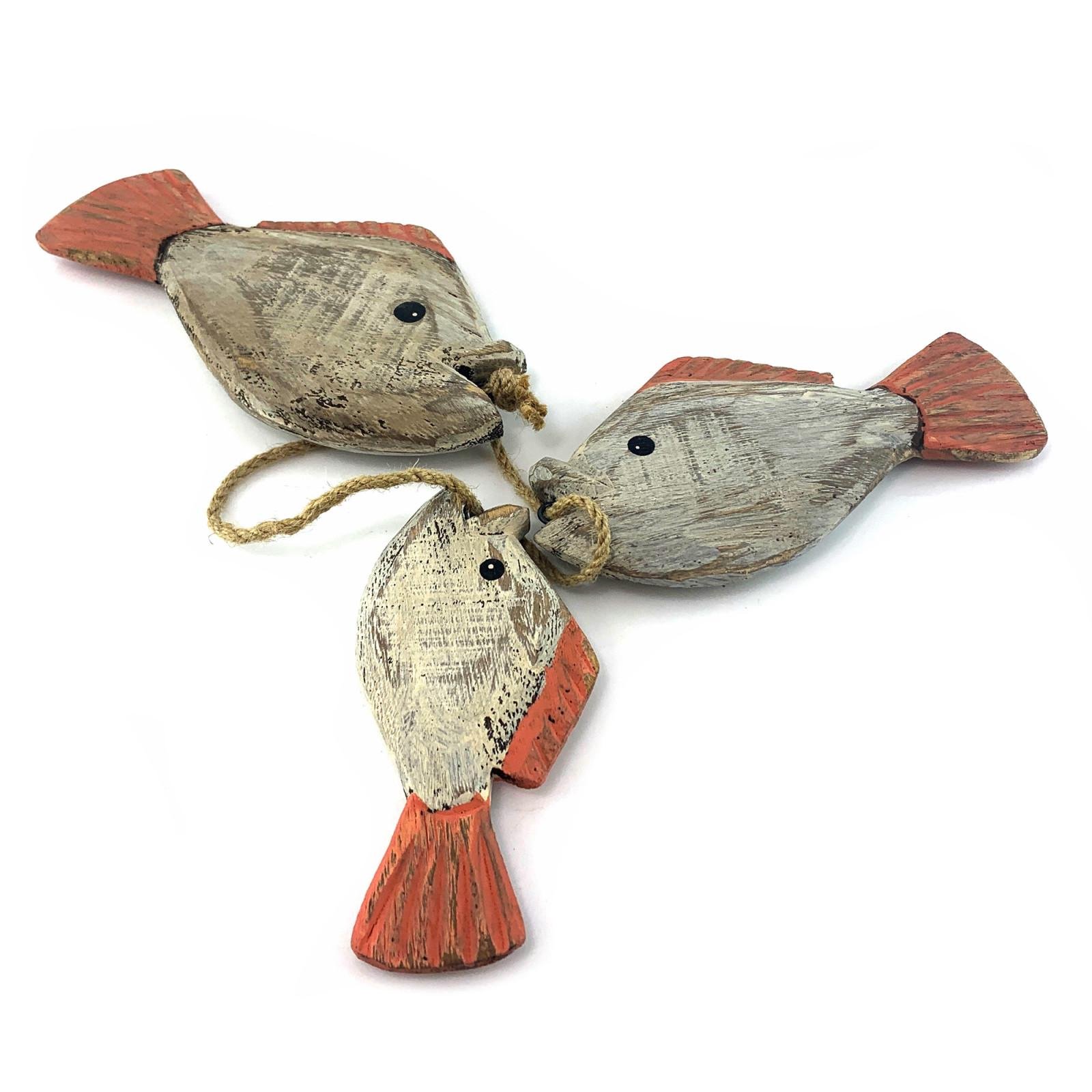 Настенная связка Рыбы 3 шт. дерево 20х11х6,5 см (28548)