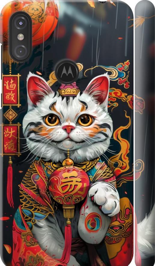 Чехол на Motorola One Power China Cat v2 (6135m-1588-42517)