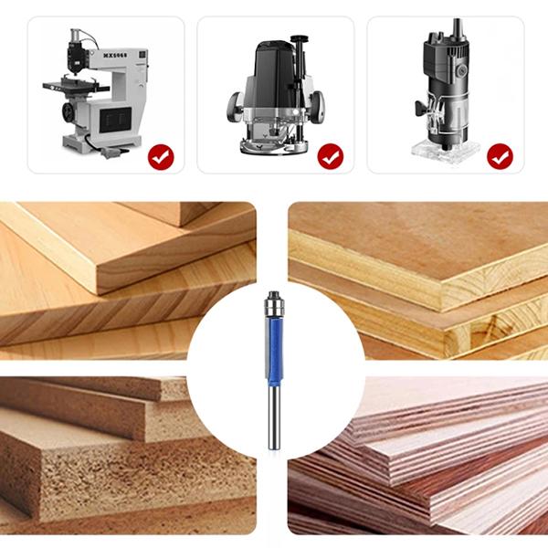 Комплект фрез по дереву M00592-2 для ДСП фанери і дощок з двома підшипниками 1/4" - фото 6 Комплект фрез по дереву M00592-2 для ДСП фанери і дощок з двома підшипниками 1/4" - фото 6