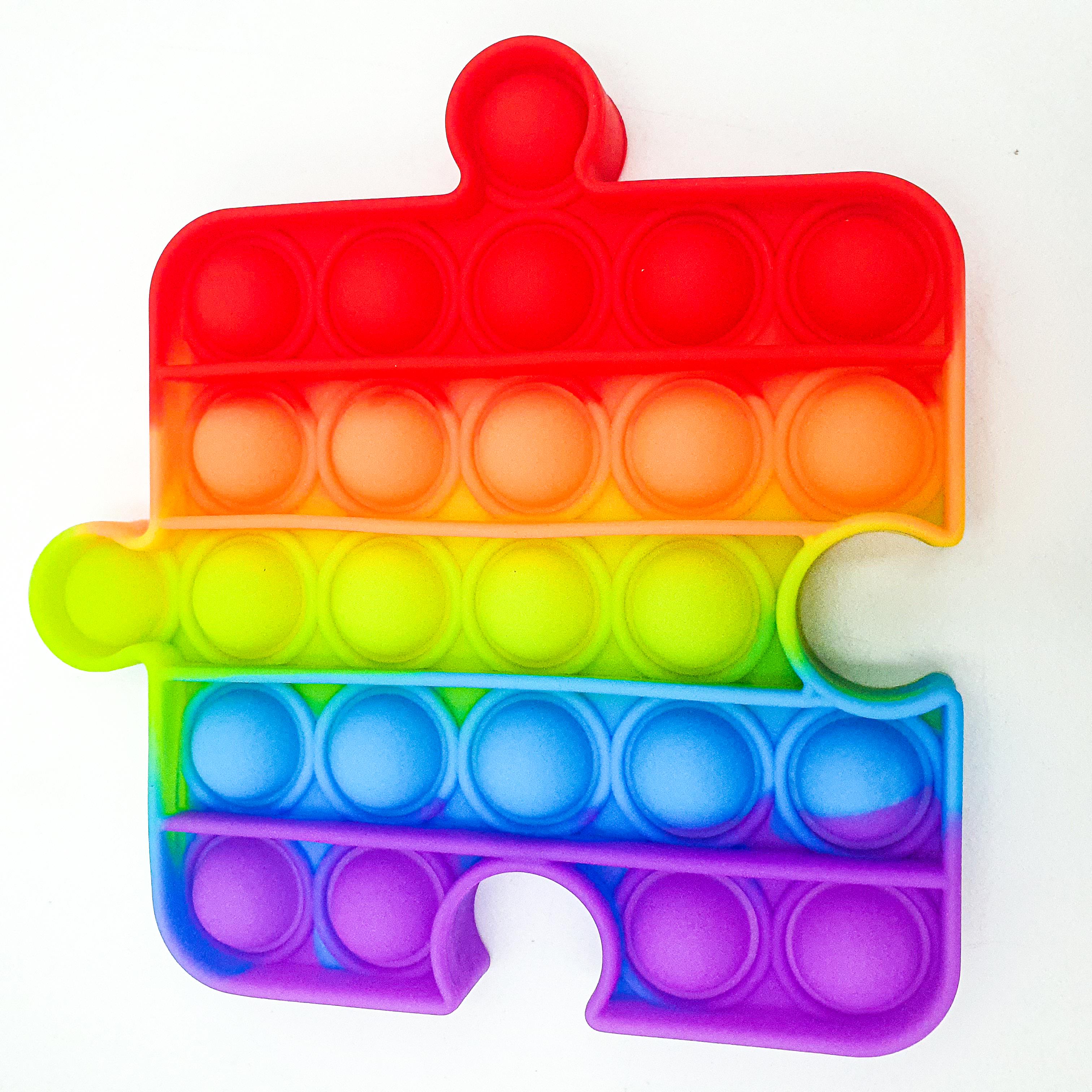 Сенсорная игрушка антистресс силиконовая бесконечная пупырка поп ит UKC Pop It Fidget пазл радуга