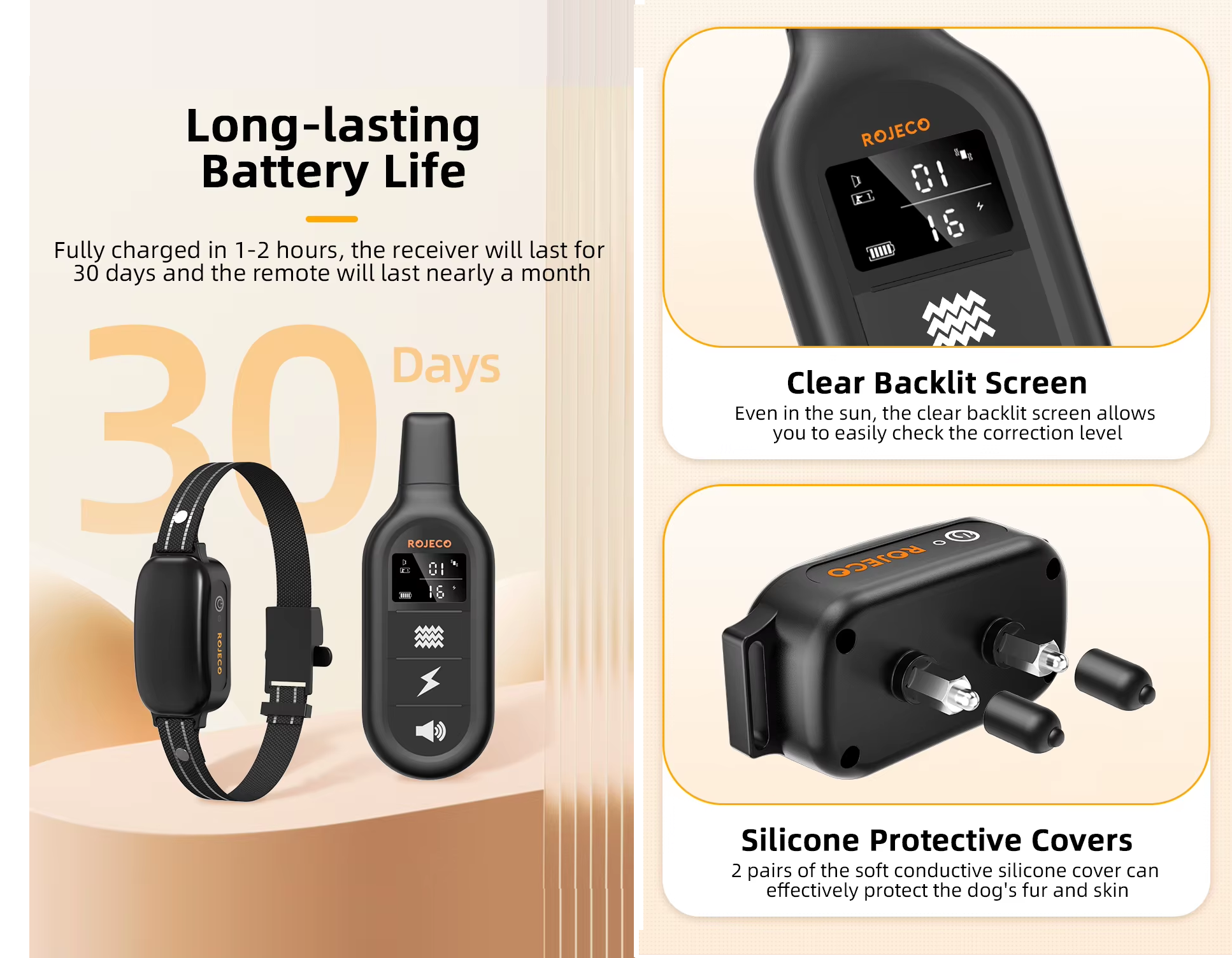 Електронний Ошийник для дресирування і корекції поведінки собак ROJECO PD521 1000 м - фото 7 Електронний Ошийник для дресирування і корекції поведінки собак ROJECO PD521 1000 м - фото 7