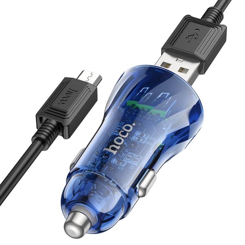 Зарядное устройство автомобильное Hoco Z47 Micro 2xUSB-A QC3.0 20 Вт Синий (28008588)