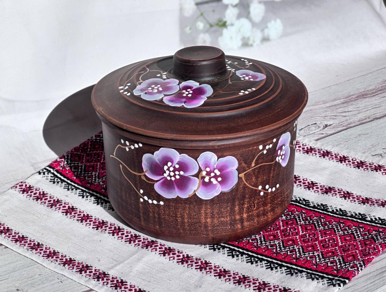 Каструля з червоної глини з малюнком сакура 1,7 л (2372787939)