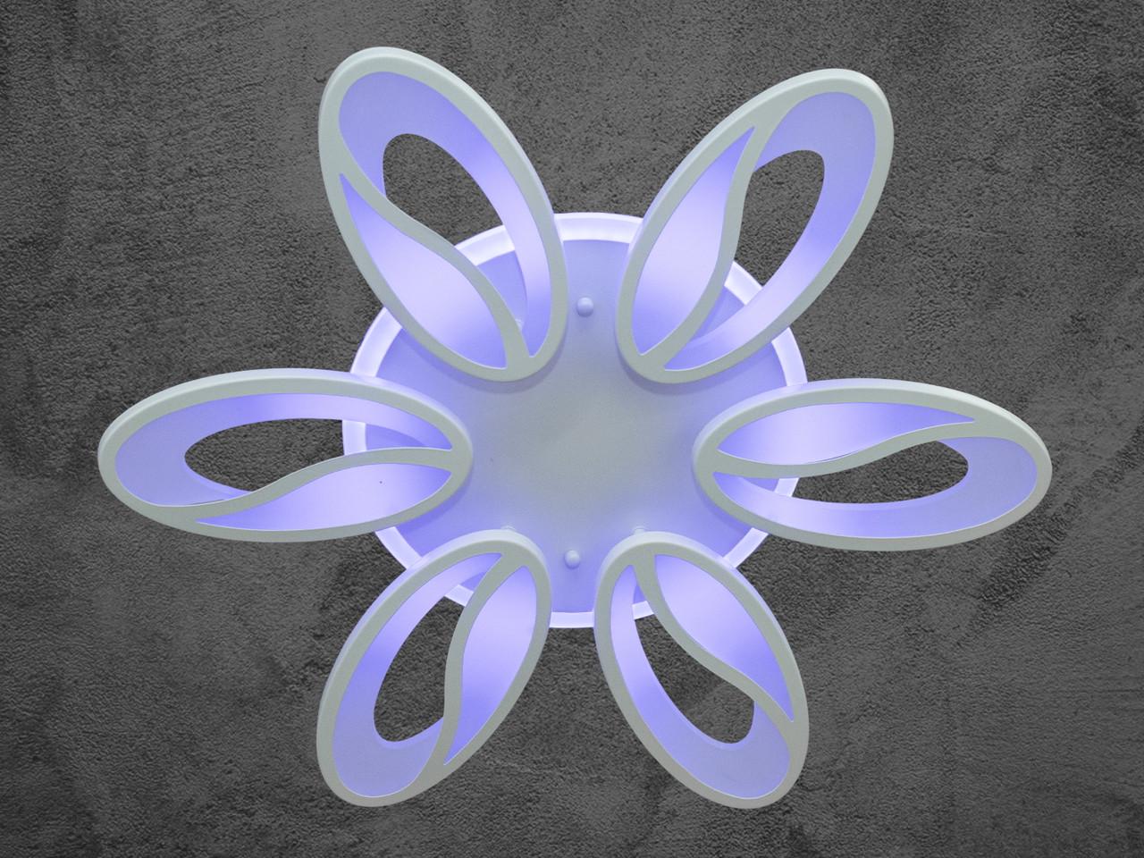 Люстра Led с подсветкой 8090-6WH-LS 105W на 15 м2 Белый (1790706590) Люстра Led с подсветкой 8090-6WH-LS 105W на 15 м2 Белый (1790706590)