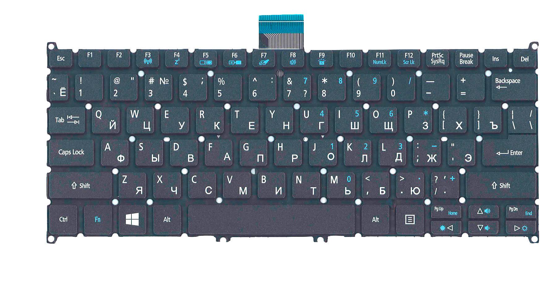 Клавиатура для ноутбука Acer Aspire V5-122P с подсветкой Light No Frame Black