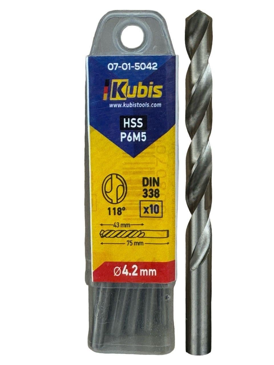 Сверло по металлу Kubis Р6М5 4,2 мм (07-01-5042)