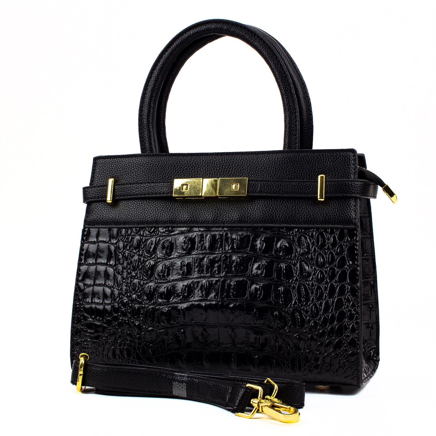 Сумка женская кожаная с крокодиловым тиснением Corze AB14065 Черный (AB14065) Сумка женская кожаная с крокодиловым тиснением Corze AB14065 Черный (AB14065)