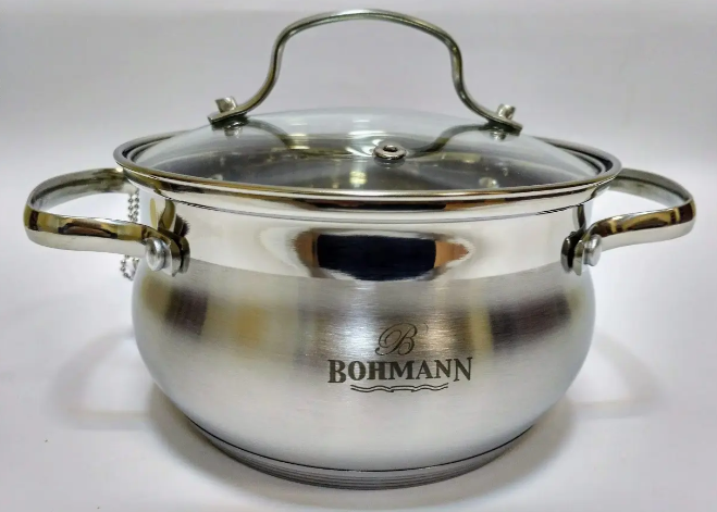 Каструля з кришкою Bohmann з нержавіючої сталі 4 л 22 см (5114-22)
