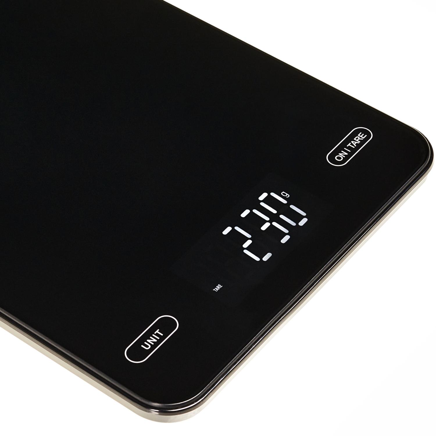 Ваги кухонні електронні Adler AD 3177 до 10 кг USB Type-C скляні з автовимкненням Black (CR3175B) - фото 4 Ваги кухонні електронні Adler AD 3177 до 10 кг USB Type-C скляні з автовимкненням Black (CR3175B) - фото 4