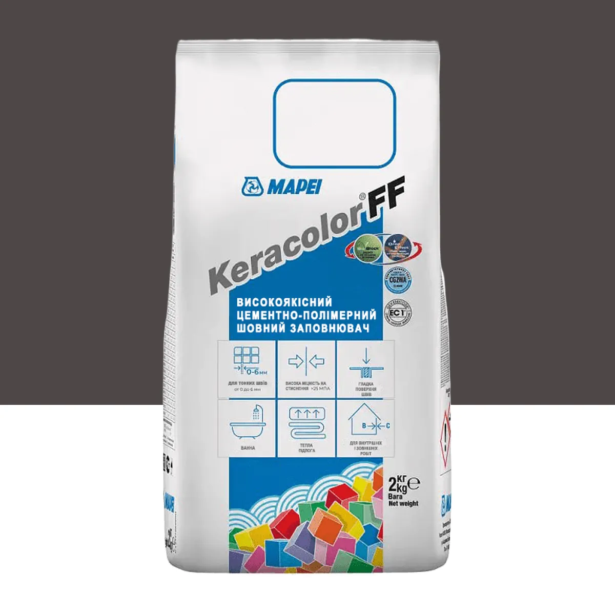 Фуга цементная для швов Mapei Keracolor FF 149 2 кг Вулканический пепел (000018586)