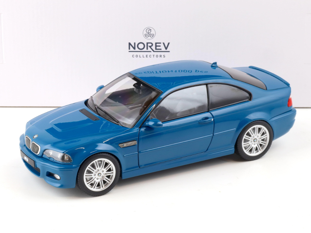 Модель автомобиля Norev 1:18 BMW M3 E46 Coupe 2000 Laguna Seca Blue (183001)