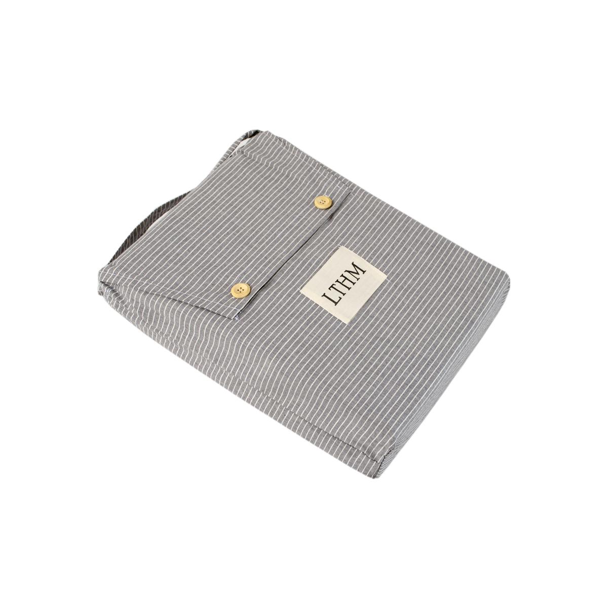 Комплект постельного белья Lotus Home Premium Percale Stripe семейный Антрацит (26668295) - фото 8