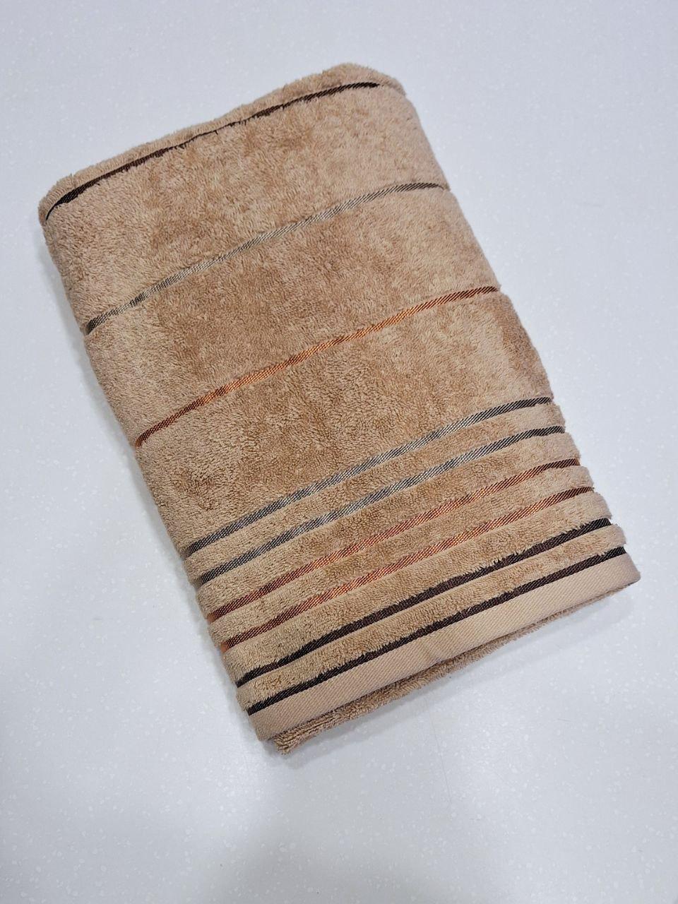 Полотенце банное махровое Parisa Stripe Cotton 70х140 см Бежевый (938)