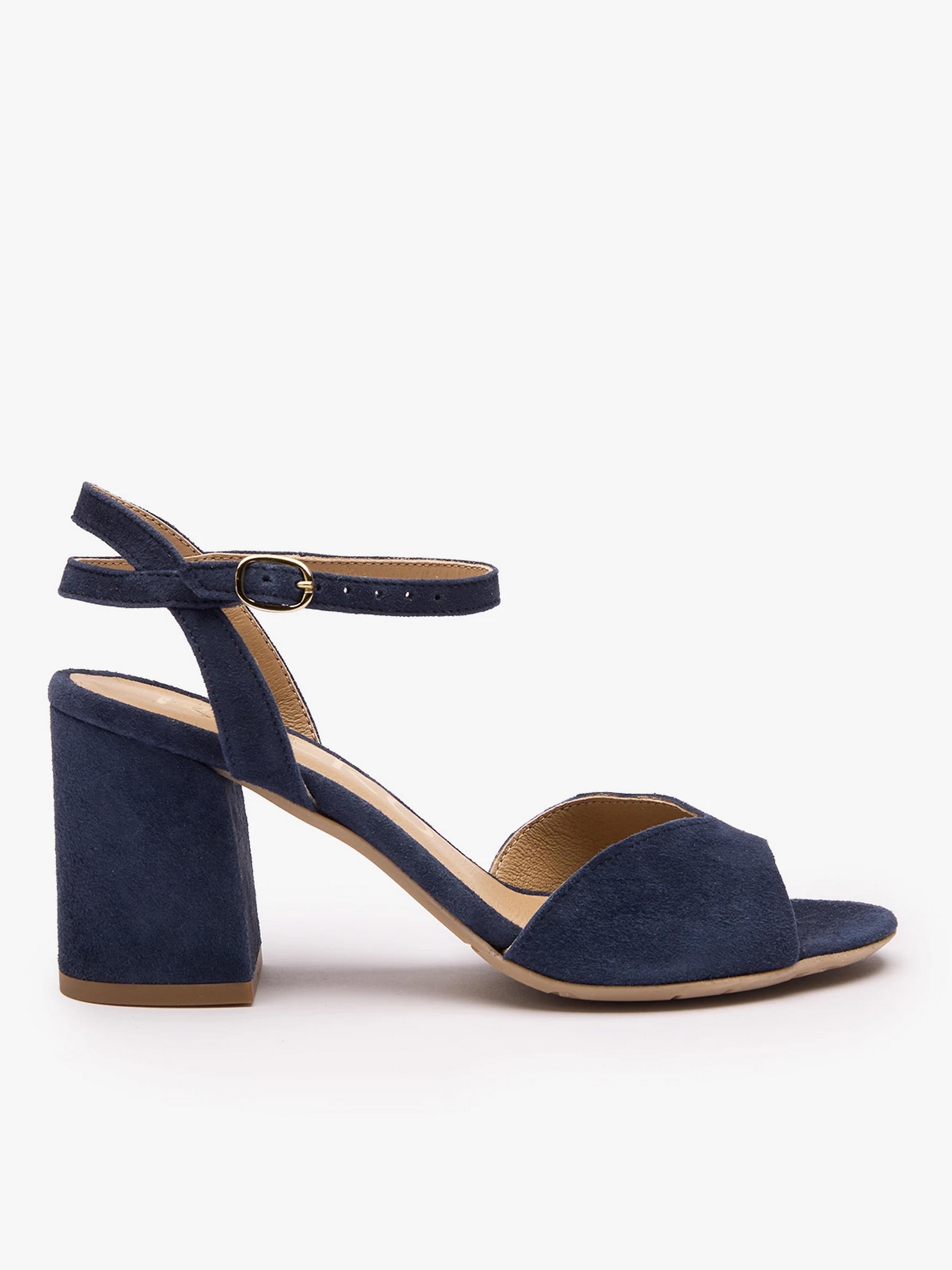 Босоножки женские на каблуке RYLKO замшевые р. 37 Синий (7NG78_R2 _7GV)