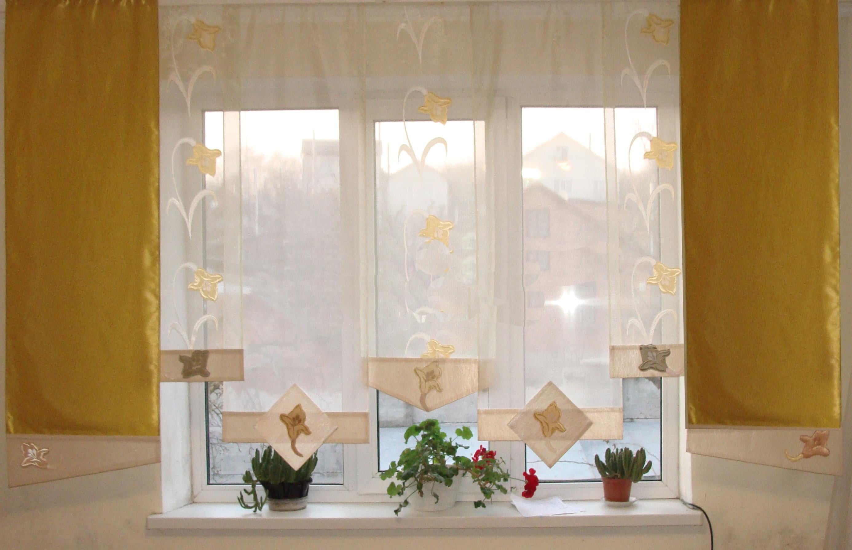 Комплект панельных занавесок Firanka Лилу 250 см 6 шт. Горчичный (25п)