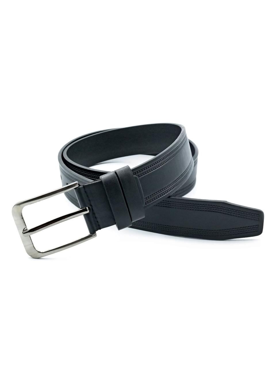 Ремень мужской Weatro из экокожи 3,8х115 см Черный (nwkz-38mm-ua-023)