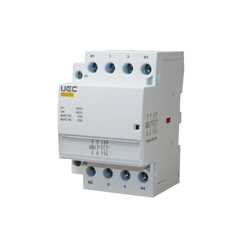Контактор модульный UEC HC63-22 4P 63А 2NO+2NC 230V (MACC-63-22) Контактор модульный UEC HC63-22 4P 63А 2NO+2NC 230V (MACC-63-22)