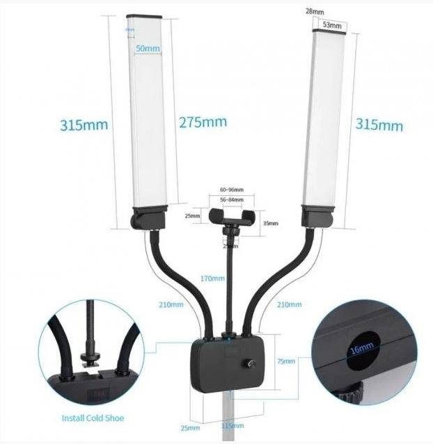 Лампа Led для селфі Multimedia X AL 45X 7660 - фото 6 Лампа Led для селфі Multimedia X AL 45X 7660 - фото 6