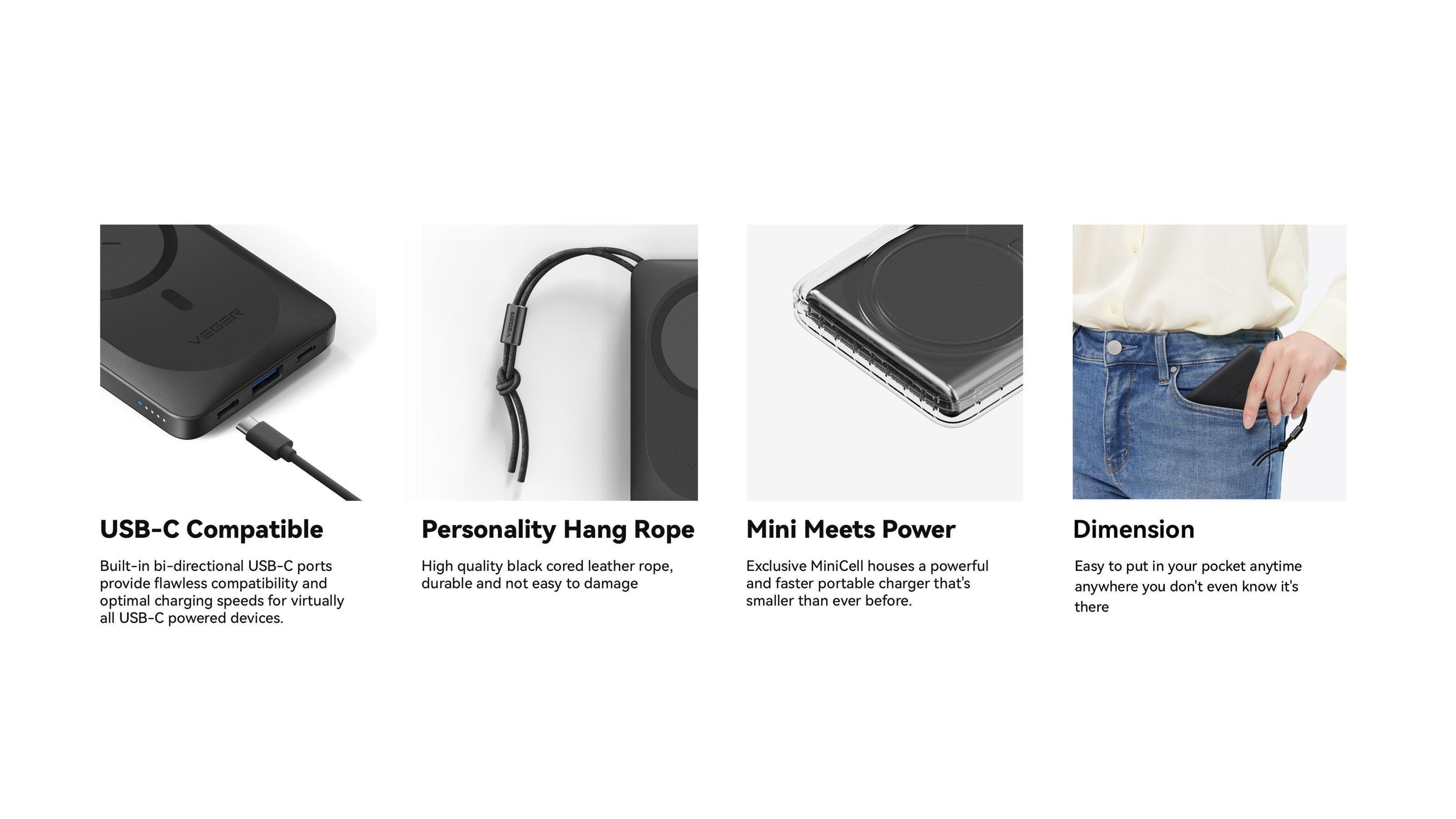 Повербанк VEGER MagOn 10000 mAh (W1151) - фото 3 Повербанк VEGER MagOn 10000 mAh (W1151) - фото 3