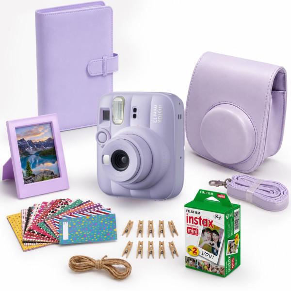 Набір камера моментального друку Fujifilm Instax Mini 13 з чохлом/фотоплівка 20 шт./фотоальбом 108/наклейки 20 шт./фоторамка Dreamy Purple (36603399)