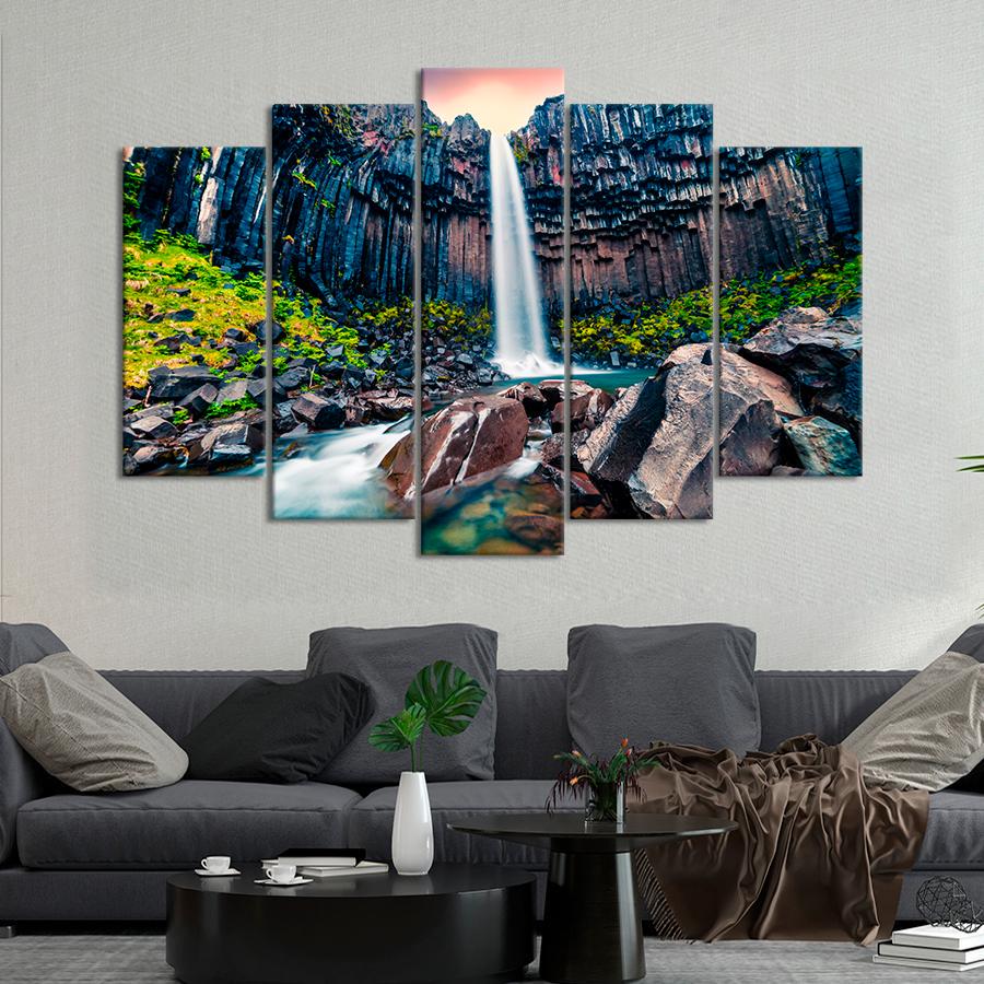 Картина на холсте Водопад Свартифосс в Ирландии 137x85 см (V417-5_L)
