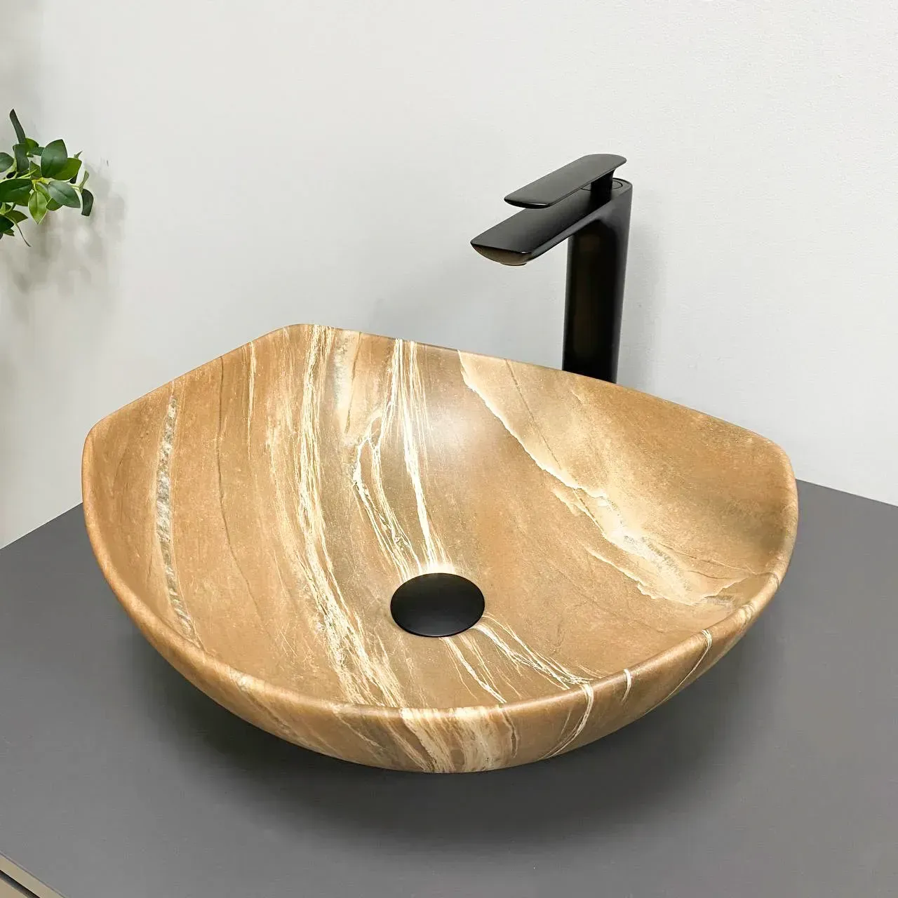 Умывальник накладной VBI RONTA 420x385 мм Brown Stone Matt (VBI-017303)